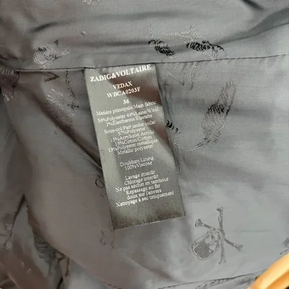 Zadig & Voltaire Viva Bis Eagles Jacket Studded Blazer Phoenix - Picture 13 of 14